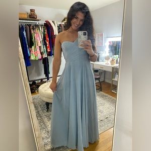 ‘Dusty Blue’ Davids Bridal Bridesmaid dress